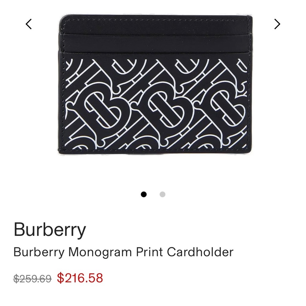 Brand New Burberry Monogram Print Cardholder
